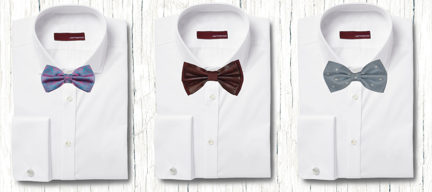 bow ties on white shirts | Kitoko