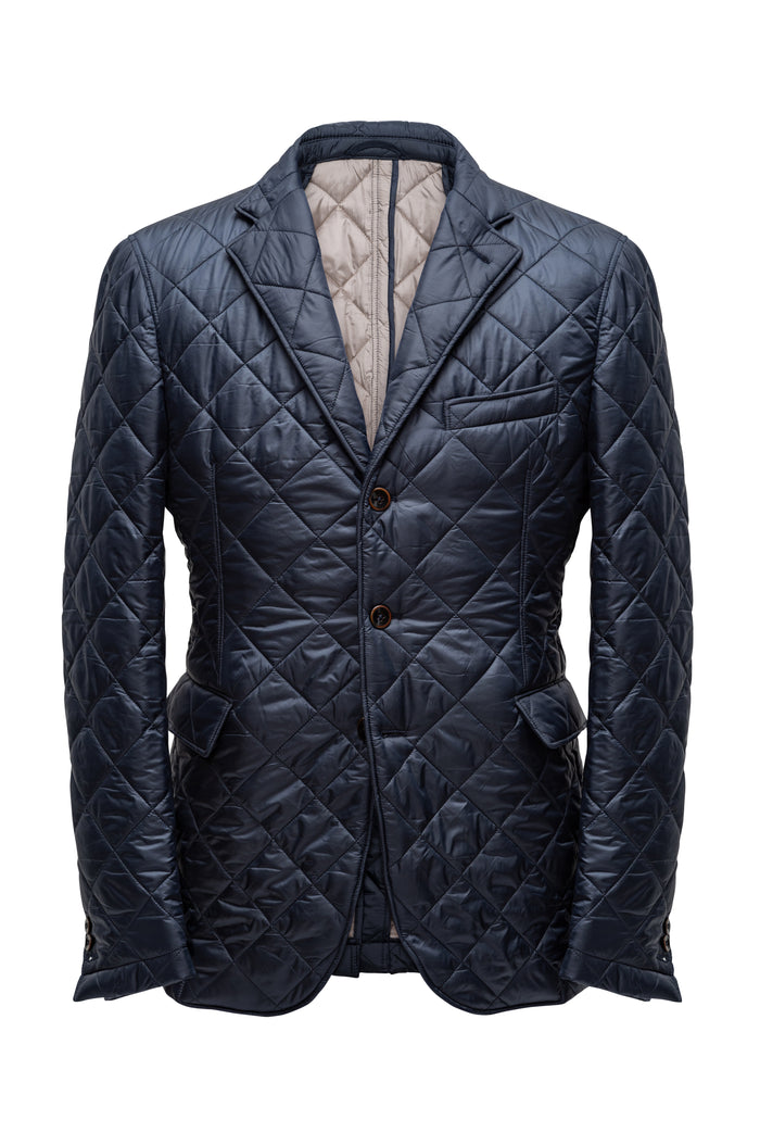 navy quilted jacket | KITOKO