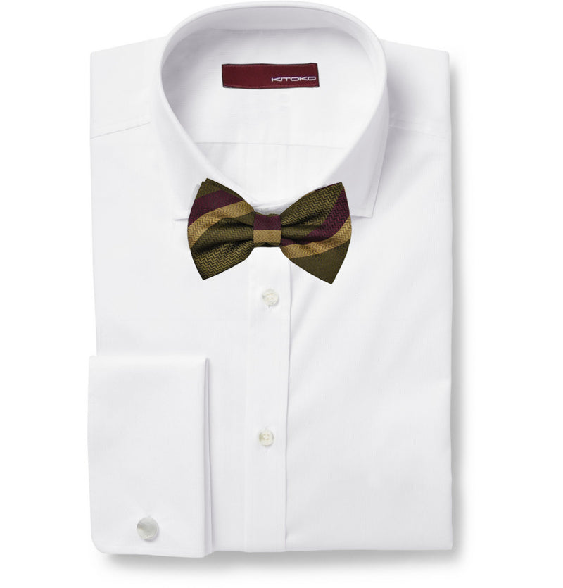 Bold stripes silk bow tie - KITOKO