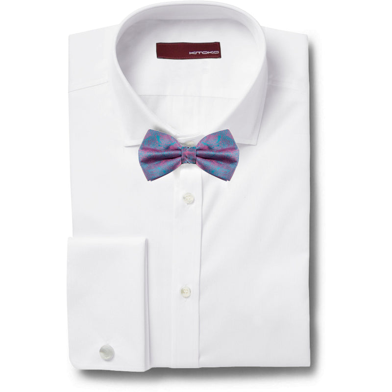 Butterfly Sky Blue Jacquard Bow Tie - KITOKO