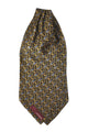 Gold Black & Grey Geometry Silk Cravat - KITOKO