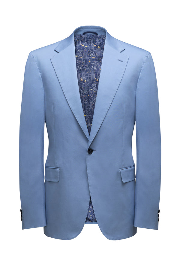 Light Blue Cotton SB1 Suit MTO - KITOKO