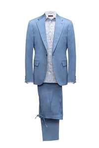 Light Blue Cotton SB1 Suit MTO - KITOKO