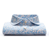 Penny Collar Blue Floral Shirt - KITOKO