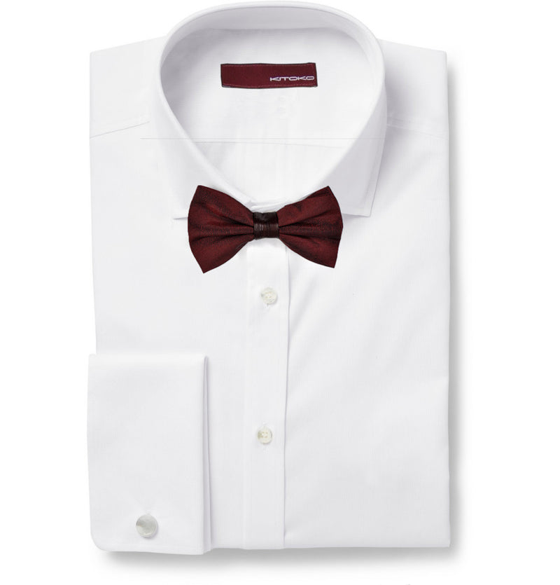 Satin & Eel Skin Wine Bow Tie - KITOKO