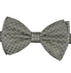 Silver & Grey Domino Checks Silk Bow Tie - KITOKO